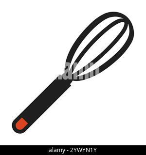 Colorful Kitchen Whisk Icon Stock Vector