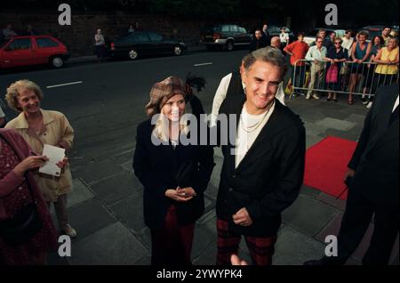 Actor Billy Connolly and his wife Pamela Stephenson arriving at the Dominion cinema in Edinburgh prior to the premiere of her new film, Mrs Brown. Mrs Brown (also released in cinemas as Her Majesty, Mrs Brown) was a 1997 British drama film starring Judi Dench, Billy Connolly, Geoffrey Palmer, Antony Sher, and Gerard Butler in his film debut. The story concerned a recently widowed Queen Victoria and her relationship with a Scottish servant, John Brown, a trusted servant of her deceased husband, and the subsequent uproar it provoked. Stock Photo