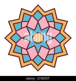 Islamic pattern with mandala-style elements, ideal for social media posts, posters, and greeting cards during Ramadan, Eid, and Islamic New Year. Stock Vector