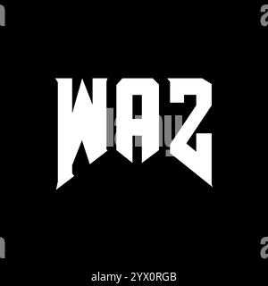WAZ letter logo design for technology company. WAZ logo design black ...