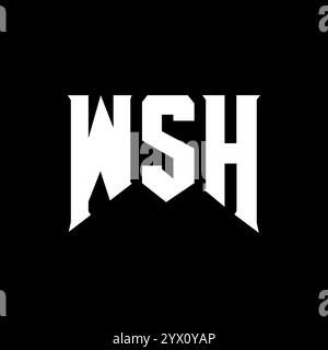 WSH letter logo design for technology company. WSH logo design black ...