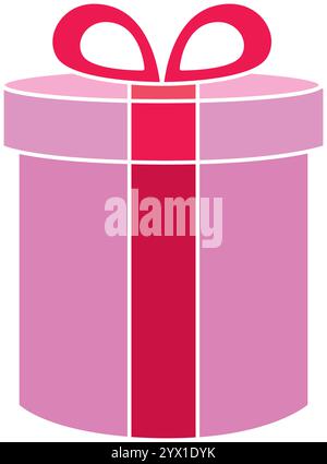 Pink round gift box with pink bow Stock Vector Image & Art - Alamy