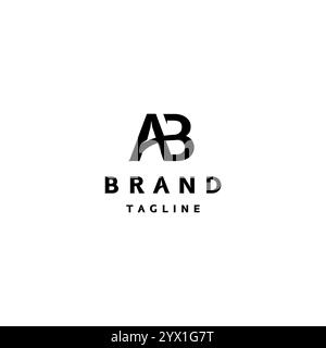 Initial Letter A and B Logo Design. Simple Letter AB Logo Design. Stock Vector