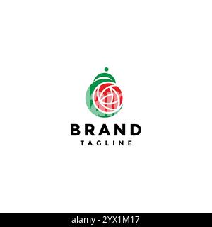 Arabic Letter Kh with Rose Flower Icon Logo Design. Rose Flower Icon in Arabic Letters Logo Design. Stock Vector