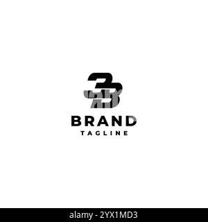 Simple Initial 3 and B Logo Design. Initial Letter Number 3B Logo Design. Stock Vector