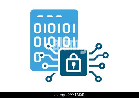 Encryption icon. solid icon style. icon related to IT. IT architecture elements vector illustration Stock Vector