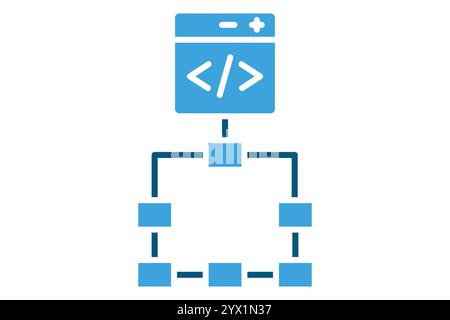 Framework icon. solid icon style. icon related to IT architecture. network elements vector illustration Stock Vector