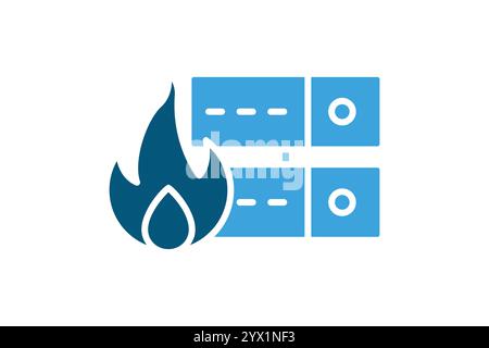 Firewall icon. solid icon style. icon related to server firewall. IT architecture elements vector illustration Stock Vector