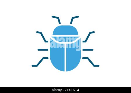 Bug icon. solid icon style. icon related to IT. IT architecture elements vector illustration Stock Vector