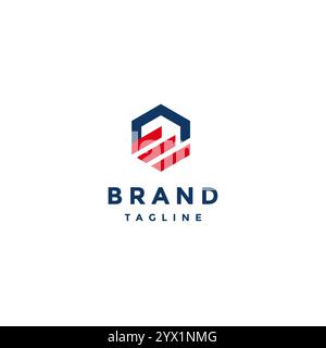 Simple Abstract Lines Hexagon Logo Design. Hexagon Symbol With Upward Lines Logo Design. Stock Vector