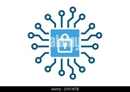 Security icon. solid icon style. icon related to network security, IT. network elements vector illustration Stock Vector