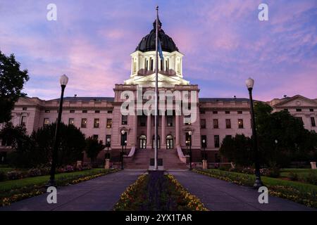 Full view of the South Dakota state capitol building in Pierre Stock Photo