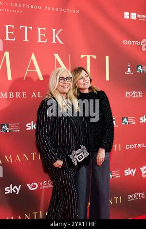 ROME, ITALY - DECEMBER 12:  Mara Venier  and Elisabetta Ferracini attend 'Diamanti' Premiere at The Space Cinema Moderno on December 12, 2024 in Rome, Stock Photo