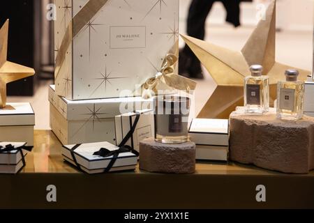 BELGRADE, SERBIA - 5 JULY 2024: Jo Malone London perfumes and candles on display. Jo Malone is a british designer of perfumes, fragrances and scented Stock Photo