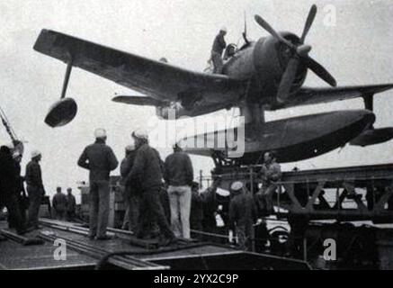 Curtiss SC-1 Seahawk aboard USS Wichita (CA-45) circa in April 1945 ...