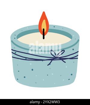 Various candle. Wax candle illustration. Soy wax candles in jar. Different shapes and sizes. Vector clipart collection Stock Vector