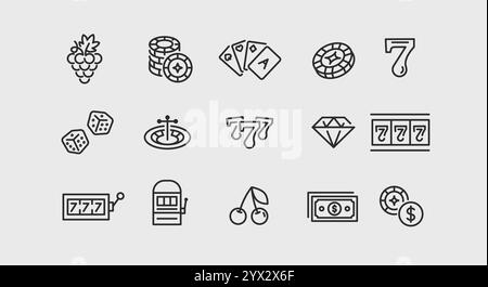 Casino Icons Set Stock Vector