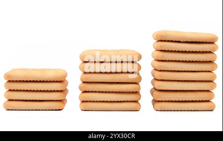 Stakes saltine soda cracker. Isolated on white. Stock Photo