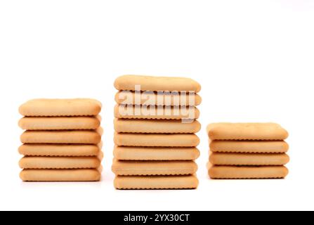 Stakes saltine soda cracker. Isolated on white. Stock Photo
