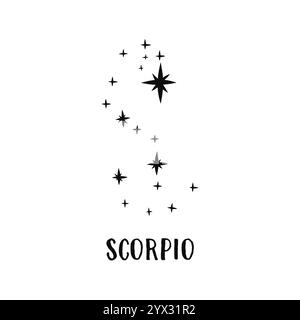 Constellation horoscope. Scorpio astronomical star constellation. Constellation minimalistic vector illustration Stock Vector