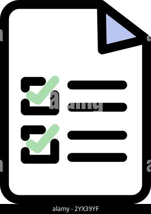Document with bullet points icon symbol - to do or task list with bullet points Stock Vector