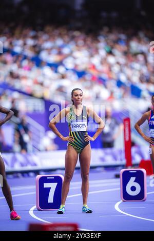 Adelle Tracey participating in the 800 meters  at the Paris 2024 Olympic Games. Stock Photo