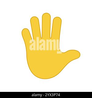 Hand Emoji Icon. Hand Icon Symbol of Participate, Volunteer, Stop and Vote. Open Palm Icon. Stop or Greeting Gesture. Isolated Vector Illustration Stock Vector