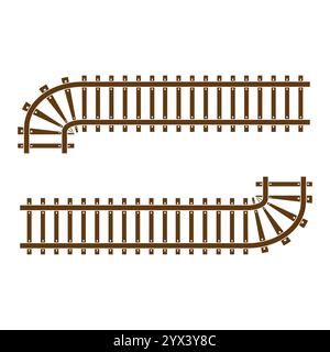 railroad tracks logo vector icon symbol illustration design template Stock Vector