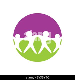 Colorful  of Unity and Community logo Stock Vector