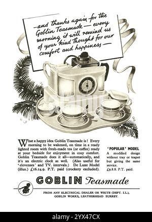 Vintage Gobelin Teasmade 860 avec réveil et lumière, testé avec notice