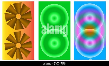 Set of three vertical abstract colorful backgrounds Stock Vector