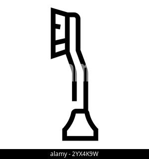 Snow Brush  line black icon. Vector isolated button. Editable stroke. Stock Vector