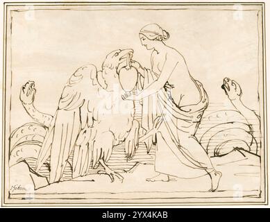 Psyche and the Eagle ;Psyche and Zeus, 1843. Stock Photo