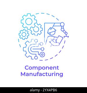 Contract manufacturing blue gradient concept icon Stock Vector