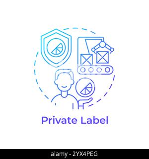 Private label blue gradient concept icon Stock Vector