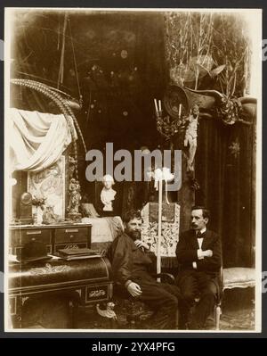 Self-Portrait with possibly Paul Gauguin in His Studio, Rue du Val-de-Gr&#xe2;ce, Paris, negative 1899; print about 1980. Stock Photo