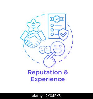 Reputation and expertise blue gradient concept icon Stock Vector