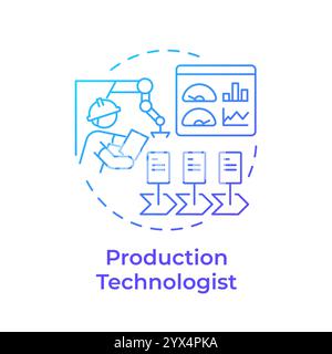Production technologist blue gradient concept icon Stock Vector
