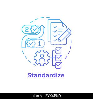Standardize blue gradient concept icon Stock Vector