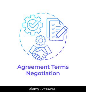 Agreement terms negotiation blue gradient concept icon Stock Vector