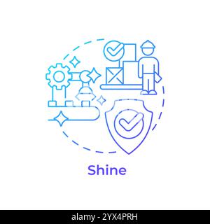 Shine blue gradient concept icon Stock Vector