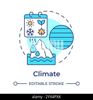 Climate multi color concept icon Stock Vector