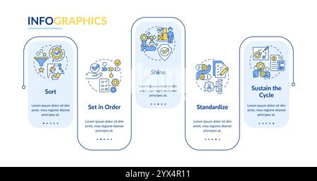 5S methodology rectangle infographic vector Stock Vector