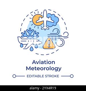 Aviation meteorology multi color concept icon Stock Vector