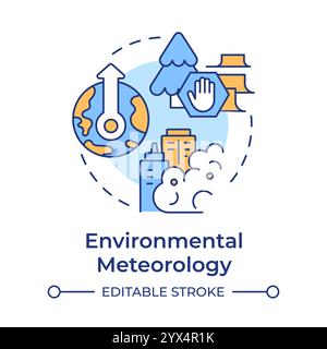 Environmental meteorology multi color concept icon Stock Vector