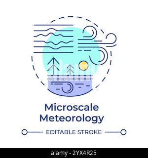 Microscale meteorology multi color concept icon Stock Vector