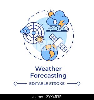 Weather forecasting multi color concept icon Stock Vector