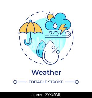 Weather multi color concept icon Stock Vector