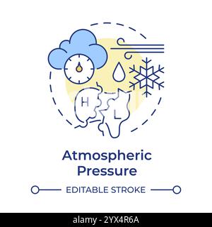 Atmospheric pressure multi color concept icon Stock Vector