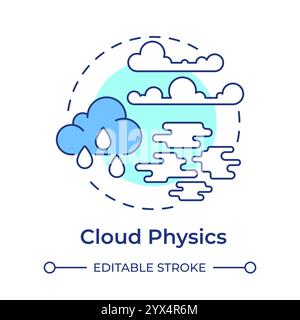 Cloud physics multi color concept icon Stock Vector